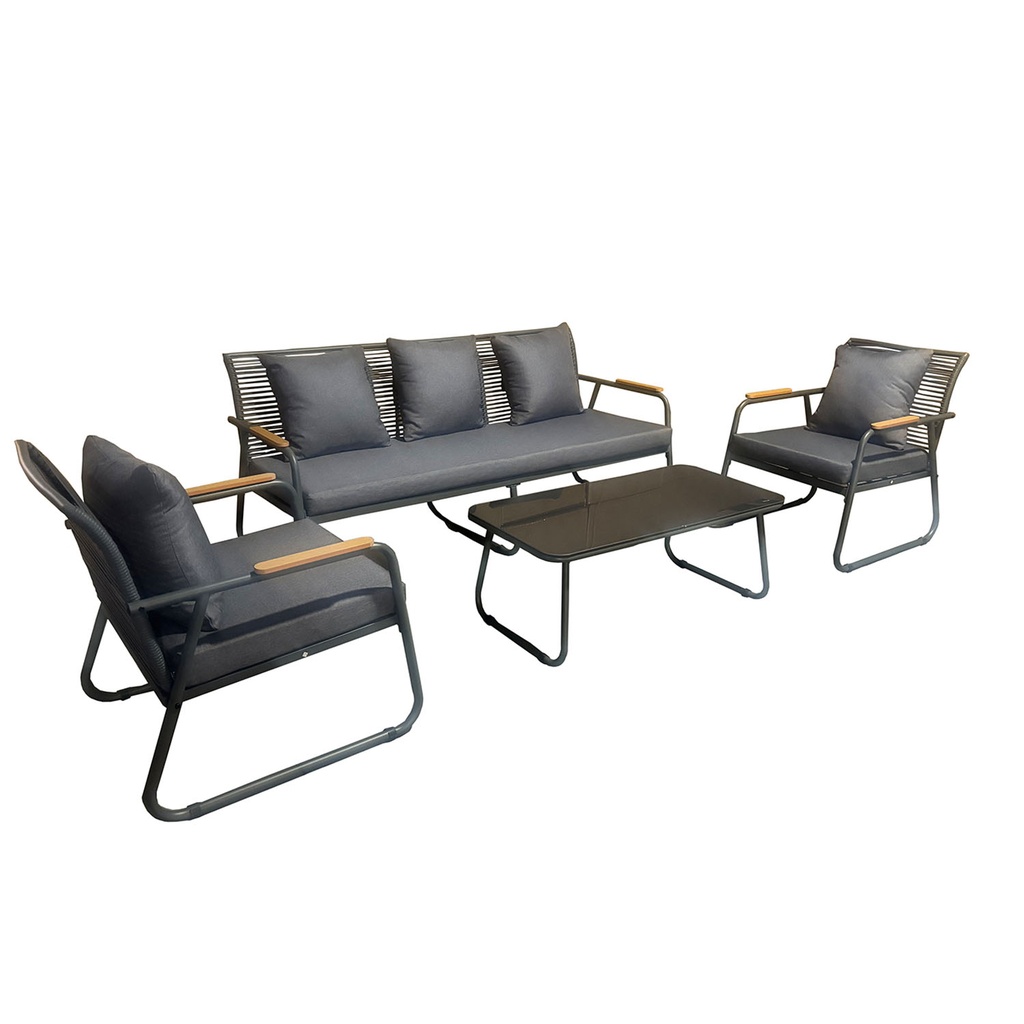 Juego living terraza Macos 3-1-1 gris