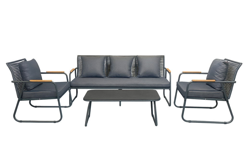 Juego living terraza Macos 3-1-1 gris