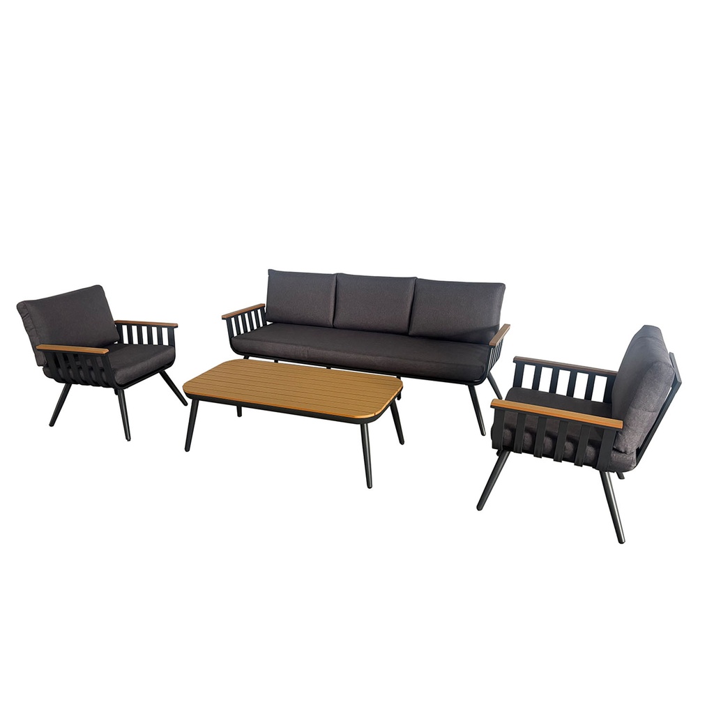 Juego living terraza Lorenzo 3-1-1 gris