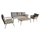 Juego living terraza Lorenzo 3-1-1 beige