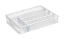 Organizador cubiertos plástico transparente 35,5x29,6x6cm
