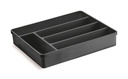 Organizador cubiertos plástico negro 35,5x29,6x6cm