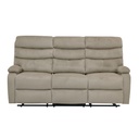 Sofá reclinable 3 cuerpos Logan gris claro