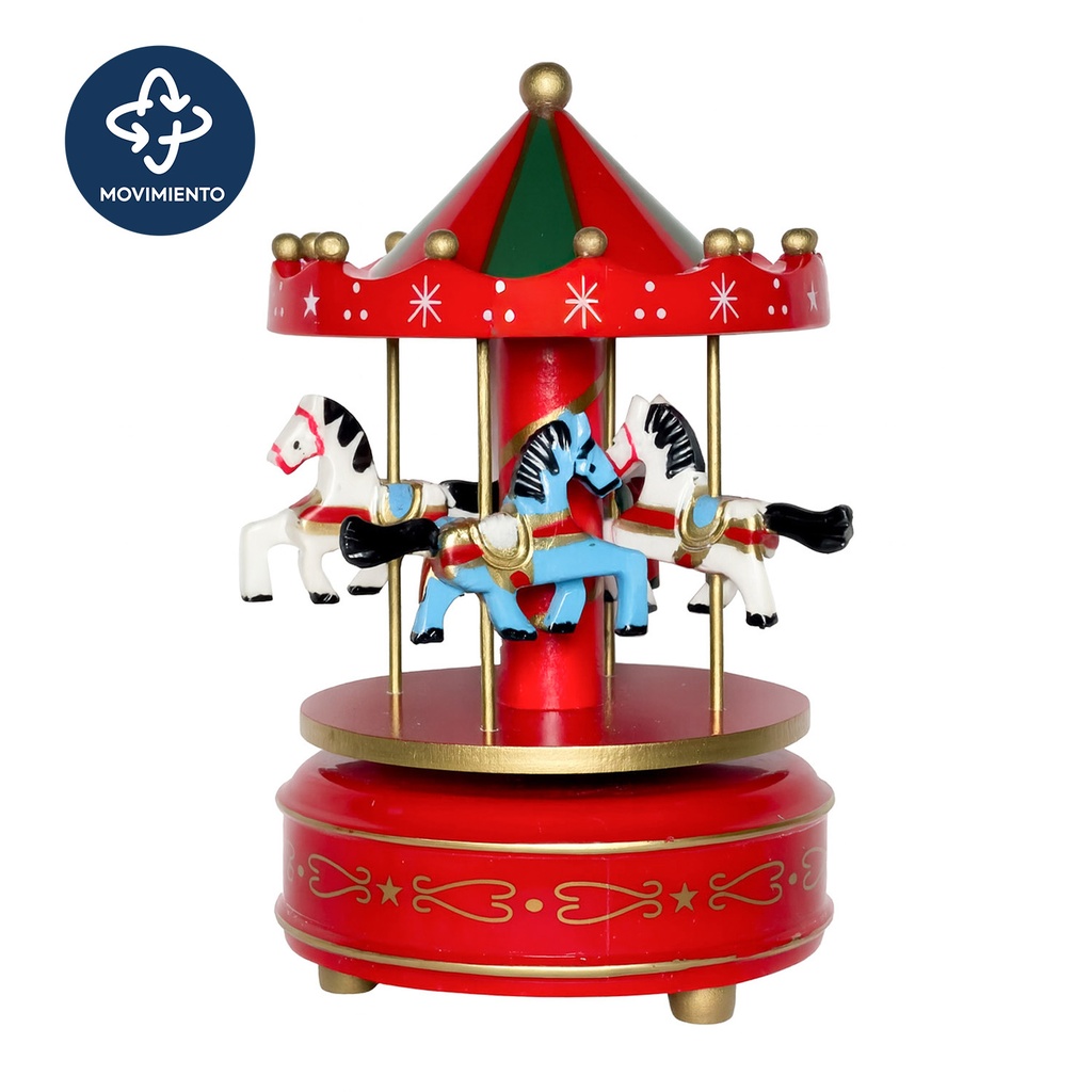 Carrusel madera navidad 19x12cm