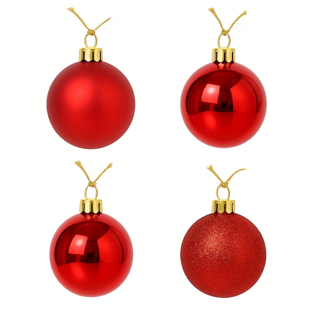 Bolas de navidad 5cm 20pcs rojo