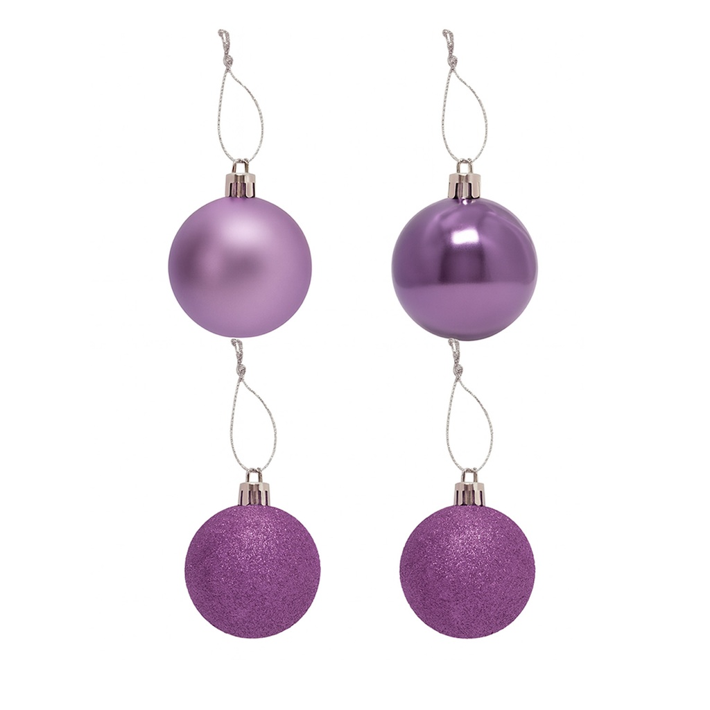 Bolas de navidad 5cm 20pcs lila
