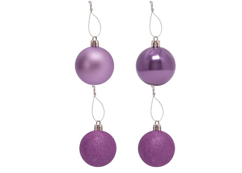 Bolas de navidad 6cm 20pcs lila