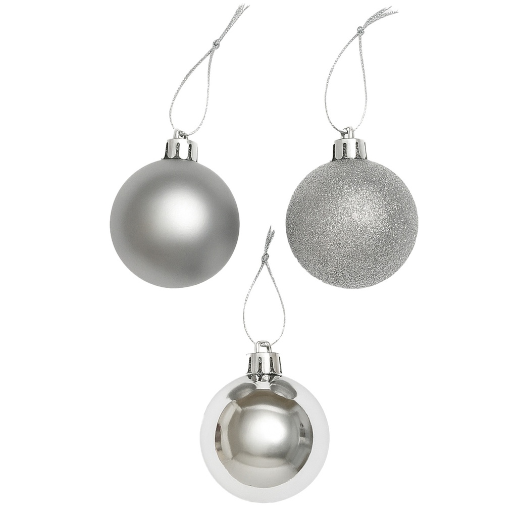 Bolas de navidad 7cm 20pcs plateado