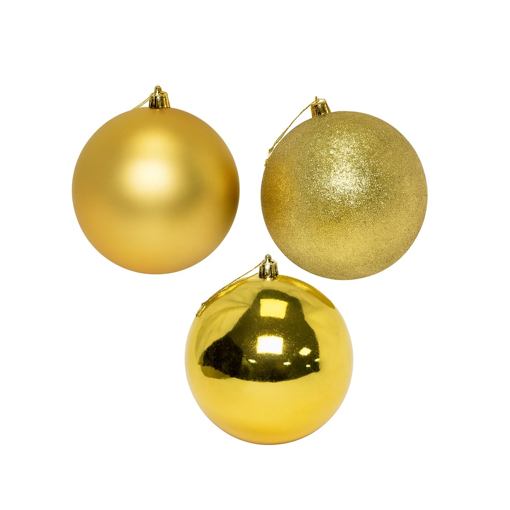 Bola navidad 12cm 6pcs dorado