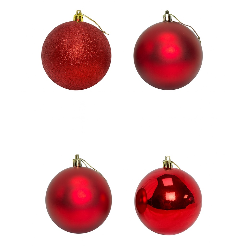 Bola navidad 12cm 6pcs rojo