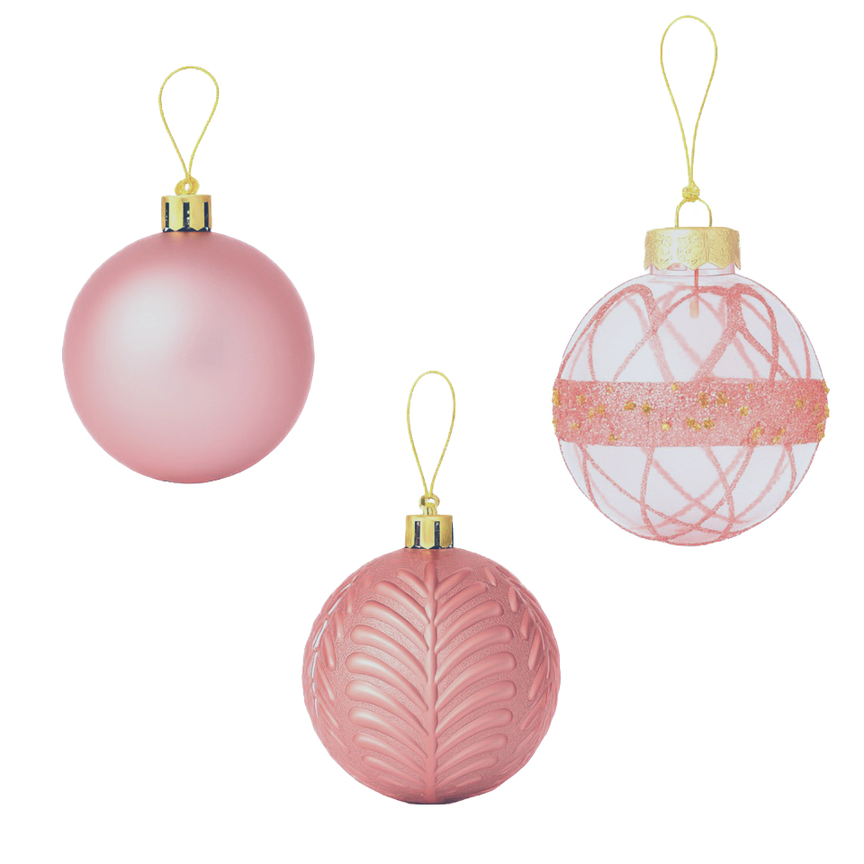 Bola navidad 6cm 20pcs rosado