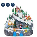 Casa navidad con luz y sonido montaña 32cm