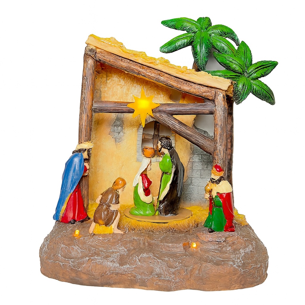 Pesebre con luz y sonido 23cm