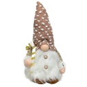 Gnomo navidad con luz dorado 28cm