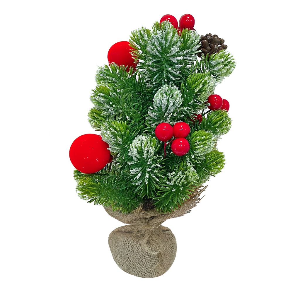 Adorno árbol navidad 35cm bolas navidad rojo