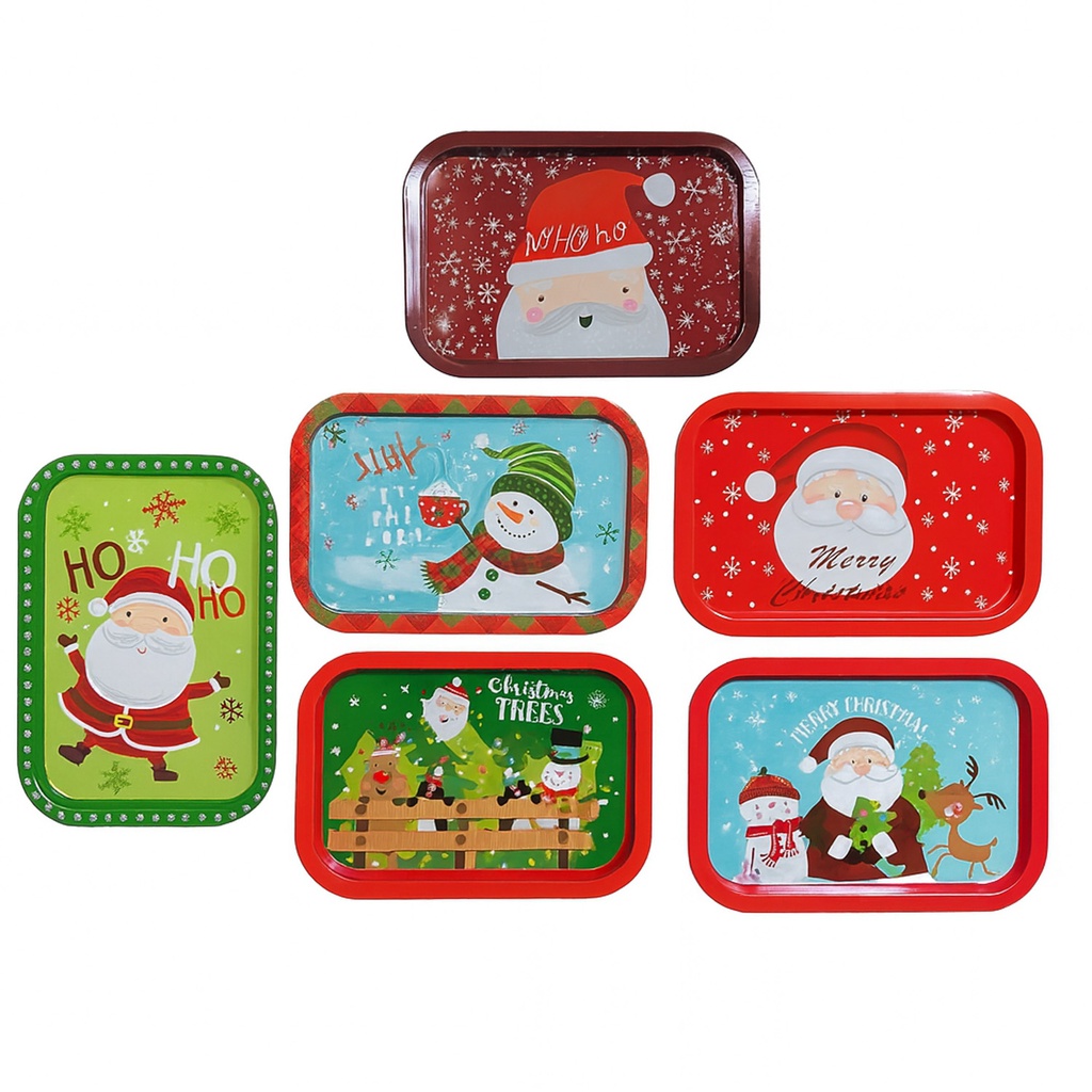 Bandeja lata navidad diseño surtido 34x23cm