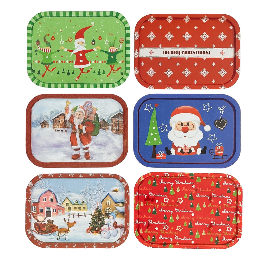 Bandeja lata navidad diseño surtido 40x28cm