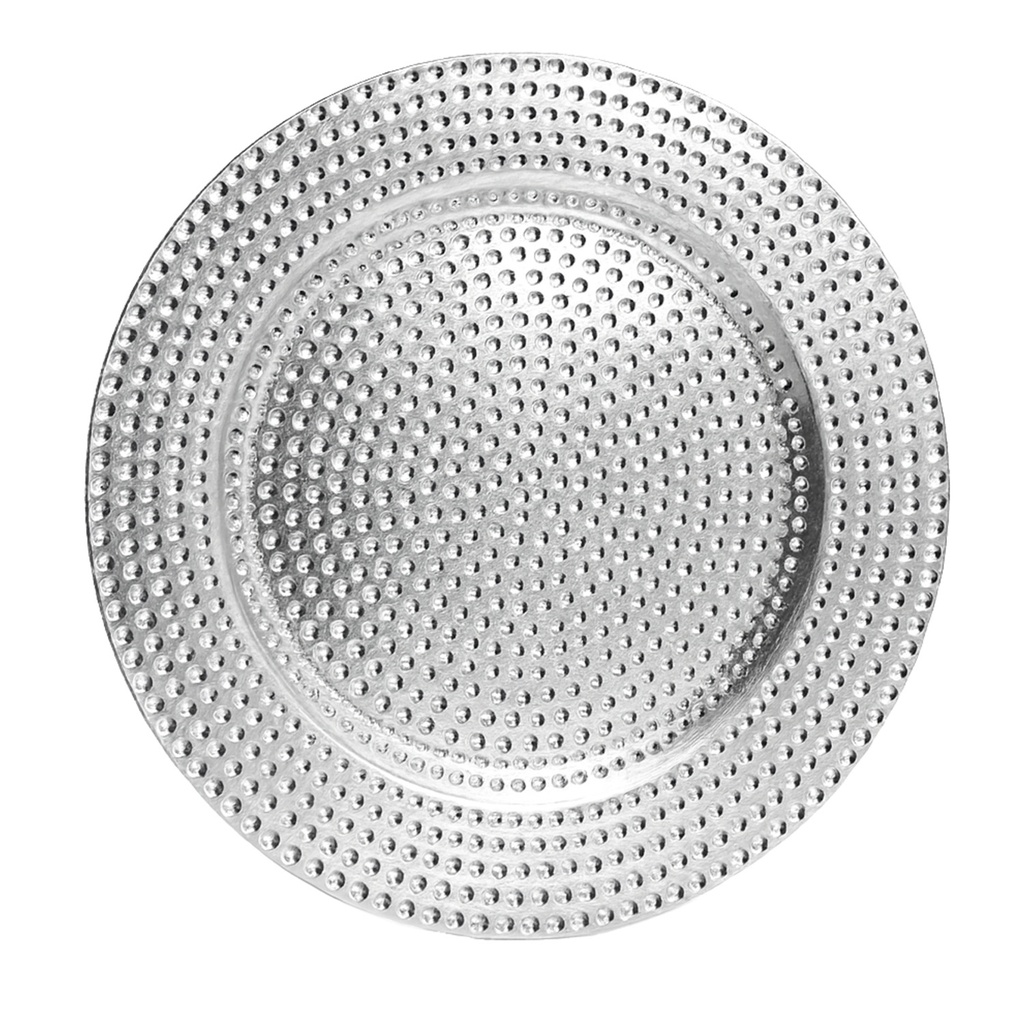 Plato melamina 33cm plateado 2