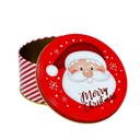 Caja lata navidad redonda pascuero rojo 13,8cm