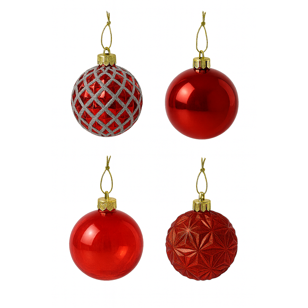 Bola navidad 20pcs 6cm rojo