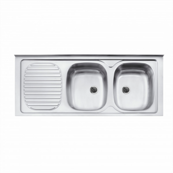 Lavaplatos Doble de Acero Inoxidable Der 120x5