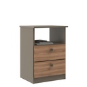 Velador 2 cajones Damasco/Nogal