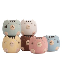 [230006004] Macetero gato colores surtidos 8.7cm