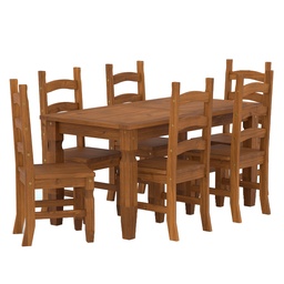 [230018632] Comedor 6 sillas Rustic madera