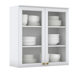 [230018949] Aéreo cocina Americana blanco 2 puertas vidrio 80cm