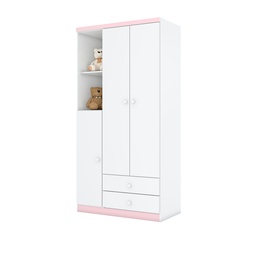 [230019015] Closet Menta blanco-rosa 3 puertas