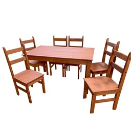 [230019131] Juego Comedor 6 sillas Lucía café