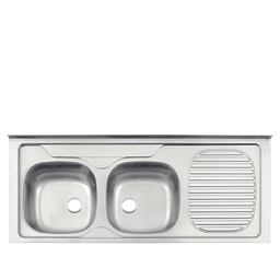 [230020436] Lavaplatos Doble de Acero Inoxidable PP 120x5