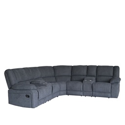 [230021972] Sofá seccional reclinable Kansas gris oscuro