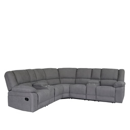 [230021976] Sofá seccional reclinable Kansas gris claro