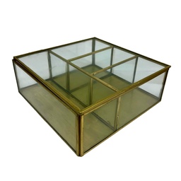 [230025594] Joyero rectangular vidrio dorado