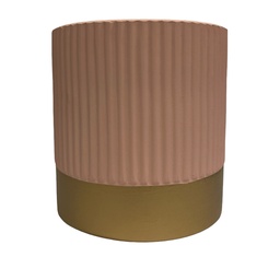 [230025911] Macetero cerámica gold ribbon rosado 14cm