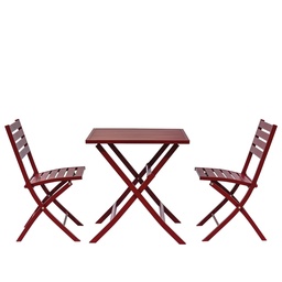 [230026589] Comedor Terraza aluminio 2 sillas rojo
