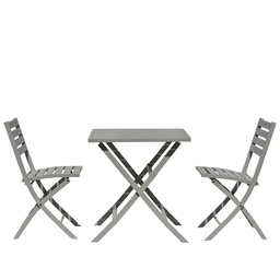 [230026591] Comedor Terraza aluminio 2 sillas gris