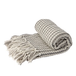 [230027079] Manta 127x152cm blanco gris