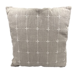 [230027415] Cojín 45x45cm cuadricula beige  