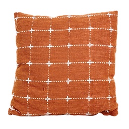 [230027417] Cojín 45x45cm cuadricula ocre  