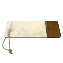 [230029165] Tabla madera mármol blanco 12x33x2cm