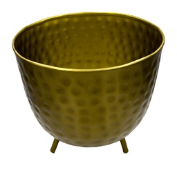 [230029186] Macetero dorado pedestal 25x25x27cm