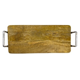 [230029565] Bandeja madera con asas 52x22x10cm