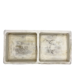 [230029595] Plato doble madera blanco 30x15x3,5cm  
