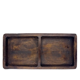 [230029597] Plato doble madera oscuro 30x15x3,5cm  
