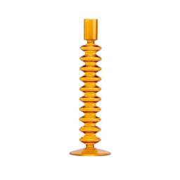 [230029907] Candelabro vidrio naranjo 26cm