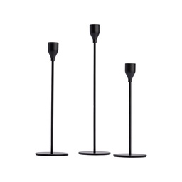 [230029913] Set 3 candelabros negros