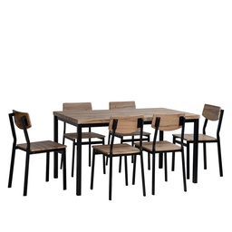 [230030452] Juego Comedor 6 sillas Alberta negro