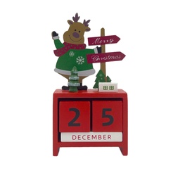 [230030644] Calendario navidad reno madera 7,2x14cm